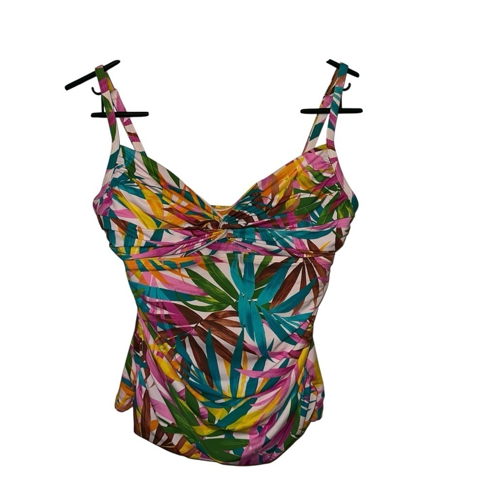 EUC Blue and Yellow Sleeveless Bustier Tankini